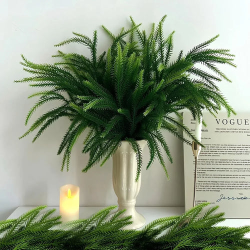 12 Bundles Artificial Plants Outdoor Faux Plants Boston Fern Summer Decor Fake